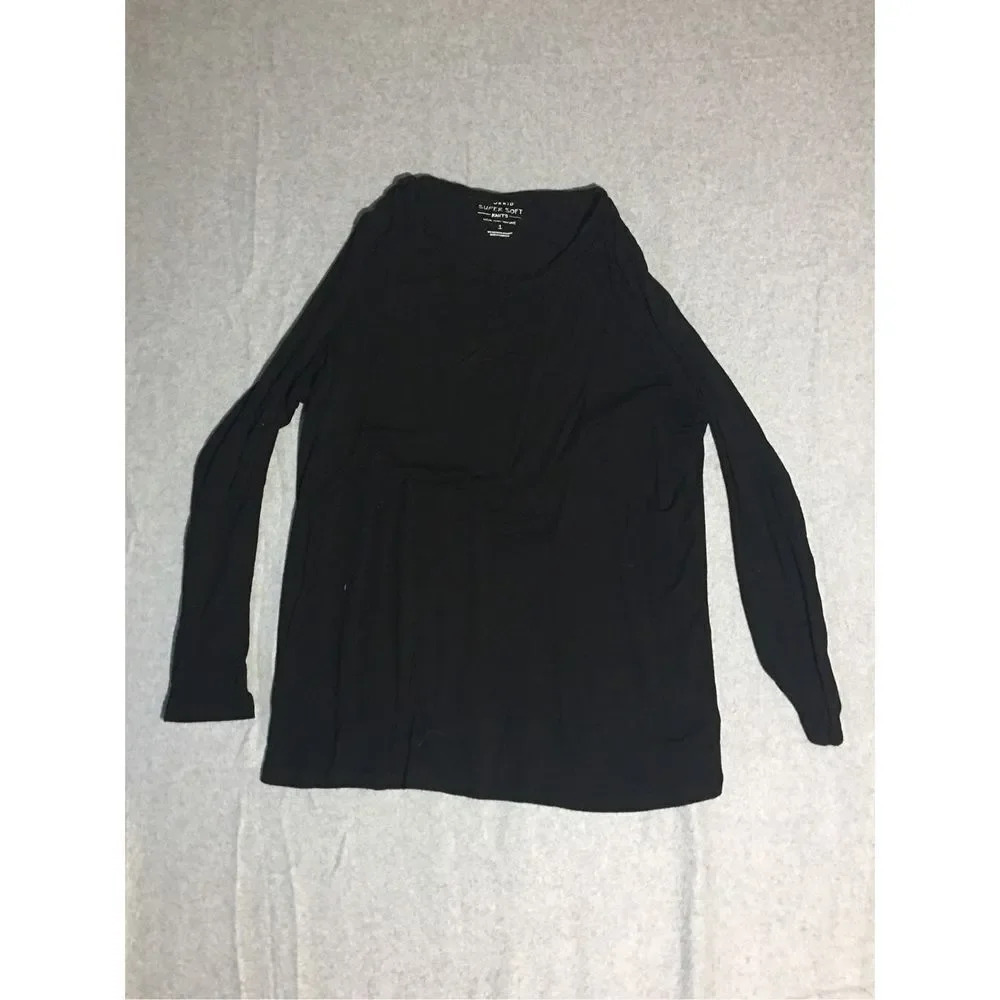 Womens Torrid Shirt Size 1X Black Super Soft Knits Sweater Casual Layering Warm